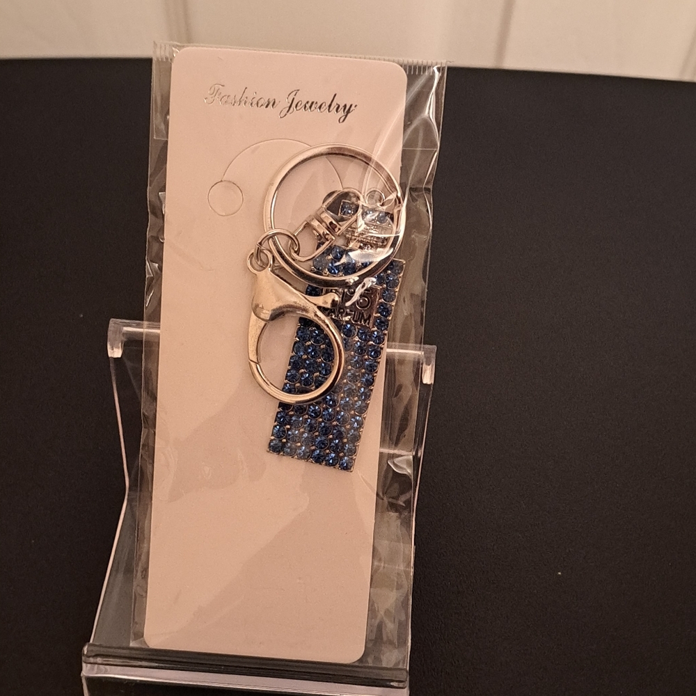 Blue Rhinestone Keychain charm NWT